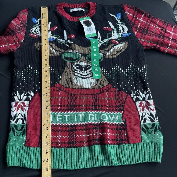 Ugly Holiday Sweater Adult Extra Large Christmas Reindeer Festive Multicolor NEW - Picture 10 of 11